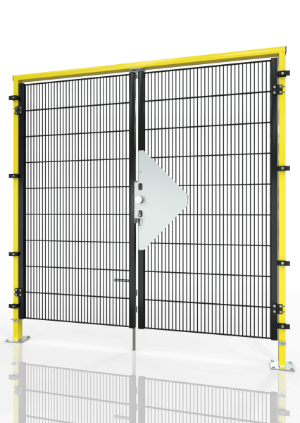 Zweiflügelige Drehtür für Maschinen-Schutz ECONFENCE® BASIC LINE TS01 1900x2000 RAL1021-9005
